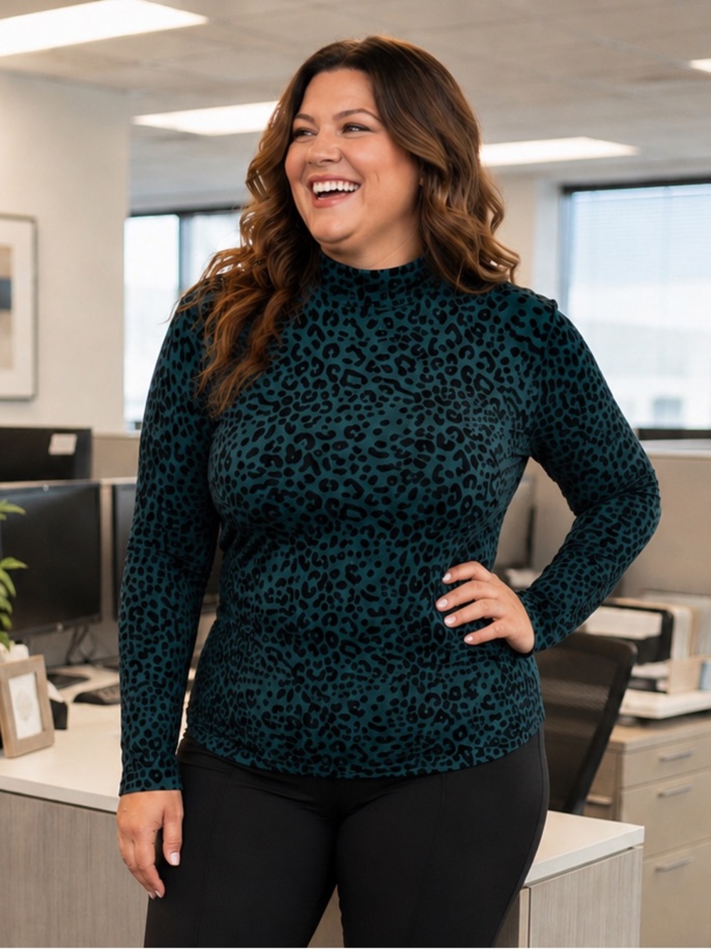 Lane Bryant NWT Velvet Leopard Top